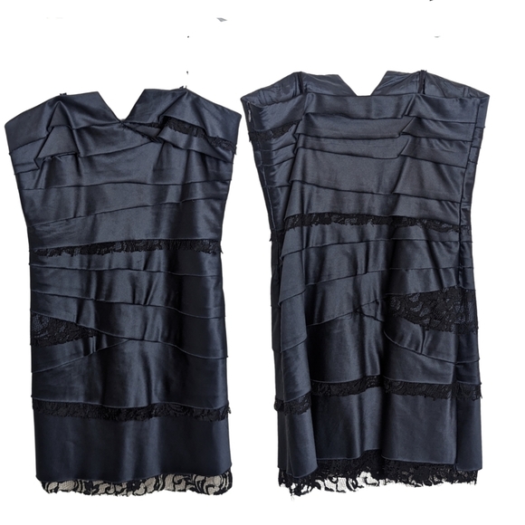 Whimsigoth Raw Hem Sleeveless Lace Satin Dress Women's Size 6 - Picture 1 of 11